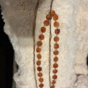 Elegant Agate Carnelian Beaded Necklace And Belt